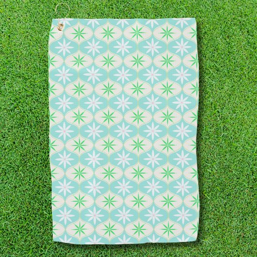 Retro Flower & Daisy Hourglass Patroon Golfhanddoek