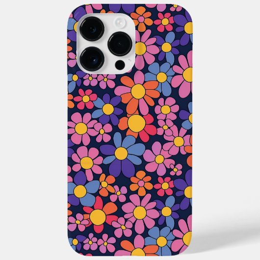 Retro Flower Design voor iPhone en Samsung Case-Mate iPhone Case (Achterkant)