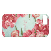  Retro Flower Elegant Stylish Chintz Peonies Case-Mate iPhone Case (Achterkant (Horizontaal))