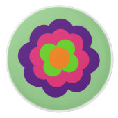 Retro Flower Flowers Blumen Muster 70er 70ies 70s Keramische Knop (Voorkant)