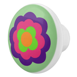 Retro Flower Flowers Blumen Muster 70er 70ies 70s Keramische Knop