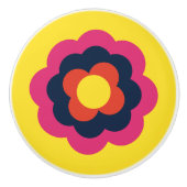 Retro Flower Flowers Blumen Muster 70er 70ies 70s Keramische Knop (Voorkant)