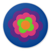 Retro Flower Flowers Blumen Muster 70er 70ies 70s Keramische Knop (Voorkant)