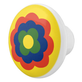 Retro Flower Flowers Blumen Muster 70er 70ies 70s Keramische Knop