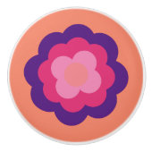 Retro Flower Flowers Blumen Muster 70er 70ies 70s Keramische Knop (Voorkant)