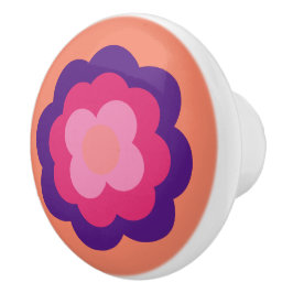 Retro Flower Flowers Blumen Muster 70er 70ies 70s Keramische Knop