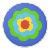 Retro Flower Flowers Blumen Muster 70er 70ies 70s Keramische Knop (Voorkant)