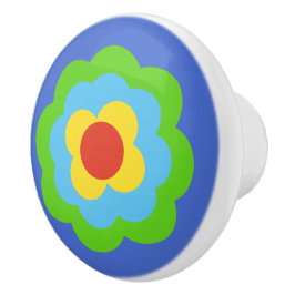 Retro Flower Flowers Blumen Muster 70er 70ies 70s Keramische Knop