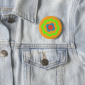 Retro Flower Flowers Blumen Muster 70er 70ies 70s Ronde Button 5,7 Cm (In situ)