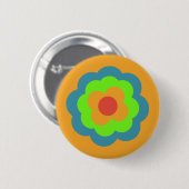 Retro Flower Flowers Blumen Muster 70er 70ies 70s Ronde Button 5,7 Cm (Voorkant /achterkant)