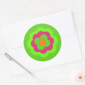 Retro Flower Flowers Blumen Muster 70er 70ies 70s Ronde Sticker (Envelop)