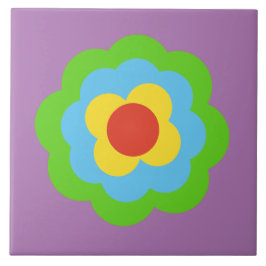 Retro Flower Flowers Blumen Muster 70er 70ies 70s Tegeltje