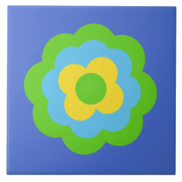 Retro Flower Flowers Blumen Muster 70er 70ies 70s Tegeltje