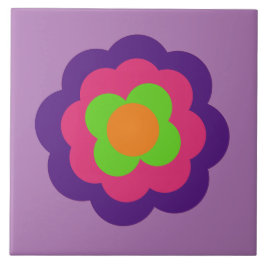 Retro Flower Flowers Blumen Muster 70er 70ies 70s Tegeltje