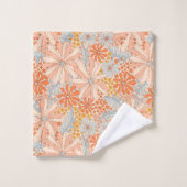 Retro Flower Garden Pattern Bad Handdoek (Wasdoekje)