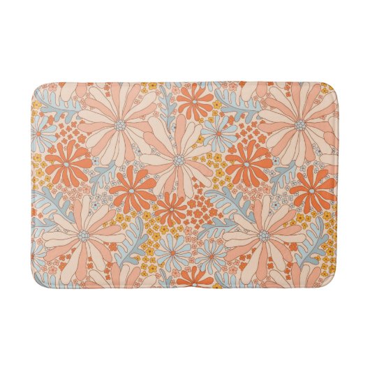 Retro Flower Garden Pattern Badmat (Voorkant)