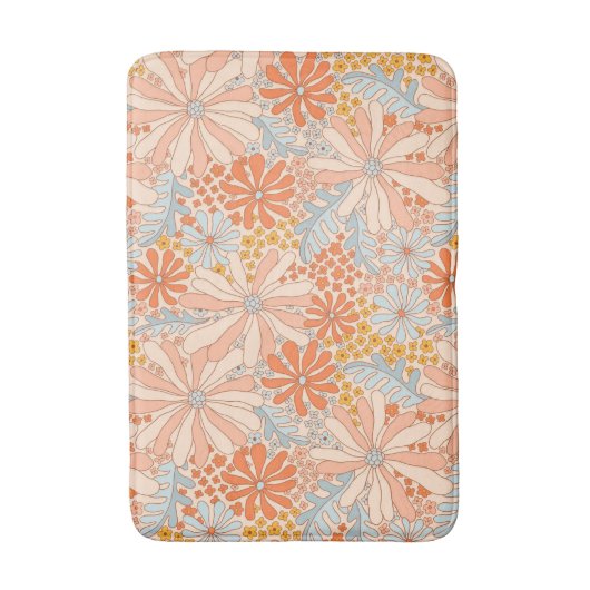 Retro Flower Garden Pattern Badmat (Voorkant Verticaal)