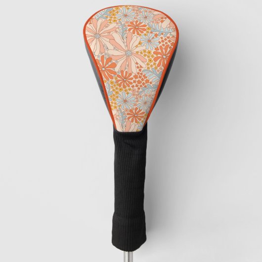 Retro Flower Garden Pattern Golfheadcover (Voorkant)