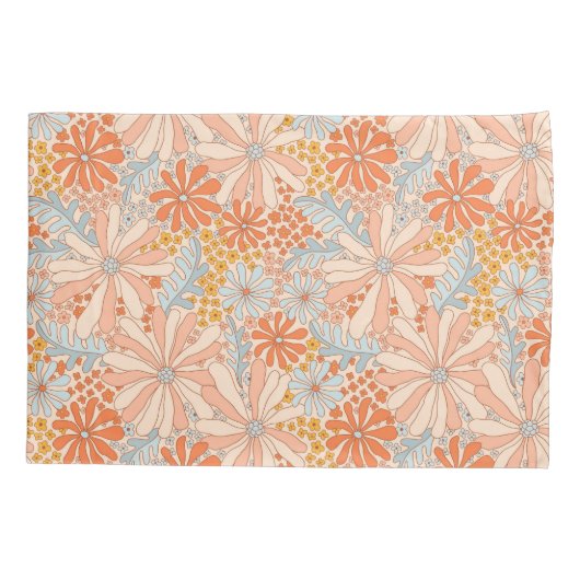 Retro Flower Garden Pattern Kussensloop (Achterkant)