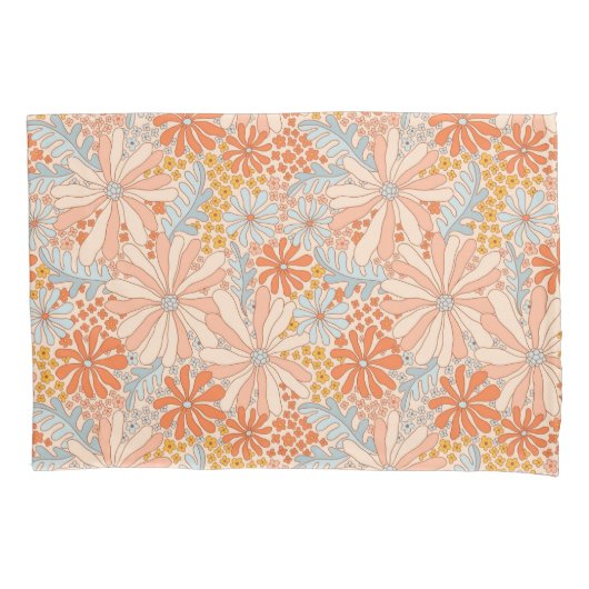 Retro Flower Garden Pattern Kussensloop (Voorkant)