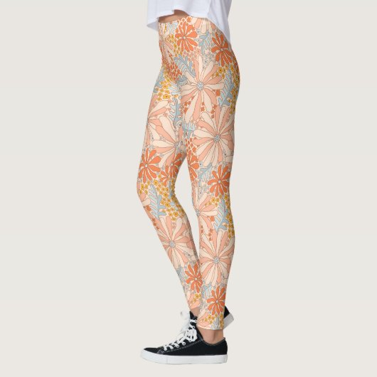 Retro Flower Garden Pattern Leggings (Links)