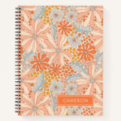 Retro Flower Garden Pattern Notitieboek (Voorkant)