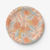 Retro Flower Garden Pattern Papieren Bordje (Voorkant)