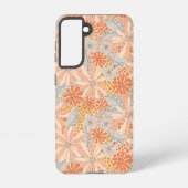 Retro Flower Garden Pattern Samsung Galaxy Hoesje (Achterkant)