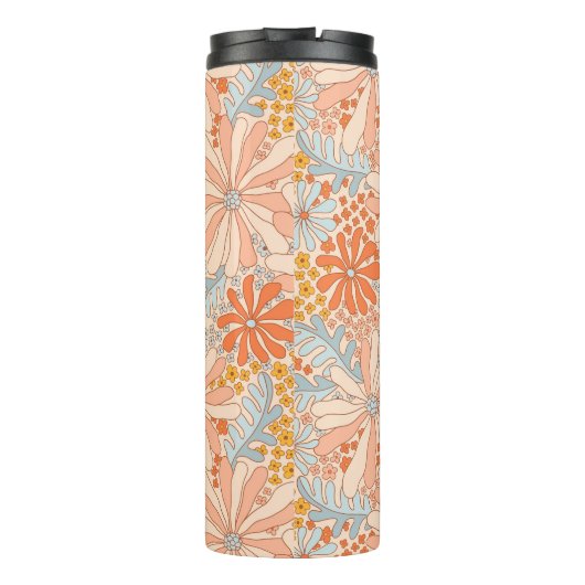 Retro Flower Garden Pattern Thermosbeker (Achterkant)