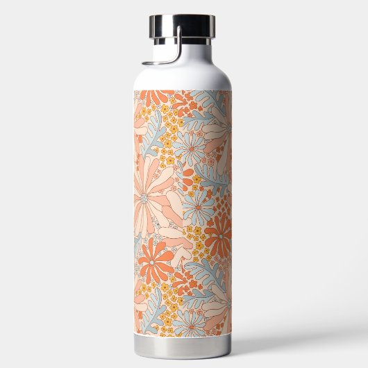 Retro Flower Garden Pattern Waterfles (Rechts)