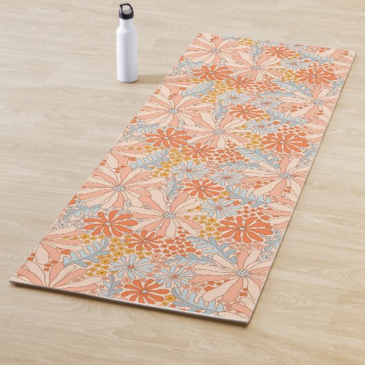 Retro Flower Garden Pattern Yogamat (In situ)