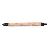 Retro Flower Garden Pattern Zwarte Inkt Pen (Voorkant)