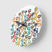 Retro Flower Garden Ronde Klok (Hoek)
