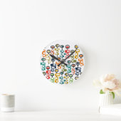 Retro Flower Garden Ronde Klok (Huis)