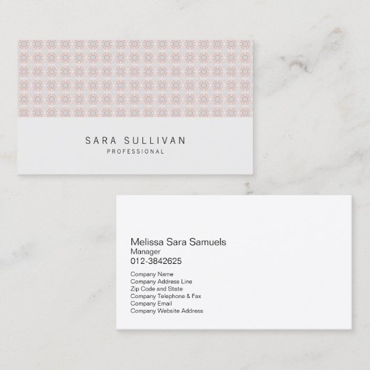 Retro Flower Grid Professionele visitekaartje (Voorkant / Achterkant)