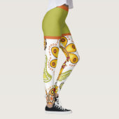 Retro Flower Hippie Oranje Green Leggings (Rechts)