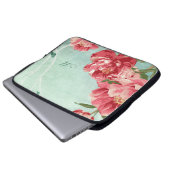 Retro Flower Home Decor Chintz Peony in Bird Laptop Sleeve (Voorkant onderkant)
