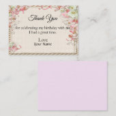 Retro Flower Lijst voor dank Notitiekaartje (Voorkant / Achterkant)