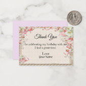 Retro Flower Lijst voor dank Notitiekaartje (Voorkant / Achterkant in situ)