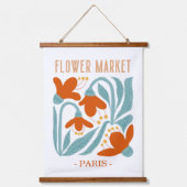 Retro Flower Market Paris Wall Tapestry Hangend Wandkleed (Voorkant)
