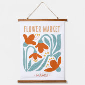 Retro Flower Market Paris Wall Tapestry Hangend Wandkleed (Voorkant)