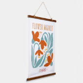 Retro Flower Market Paris Wall Tapestry Hangend Wandkleed (Gebogen)