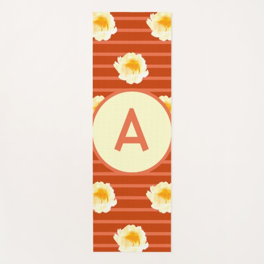 Retro Flower Monogram Yogamat (Voorkant)