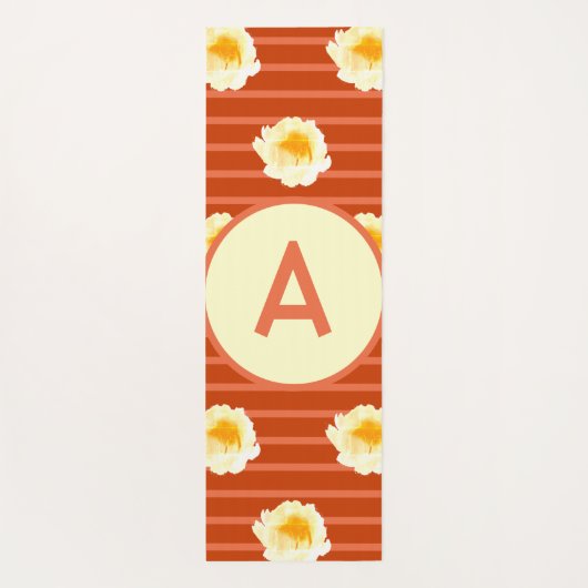 Retro Flower Monogram Yogamat (Achterkant)