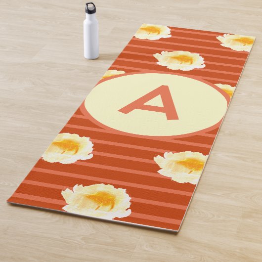 Retro Flower Monogram Yogamat (In situ)