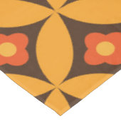 Retro Flower op Mid Century Circles sinaasappel Tafelkleed (Gekanteld)