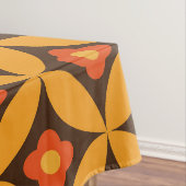 Retro Flower op Mid Century Circles sinaasappel Tafelkleed (Voorbeeld)