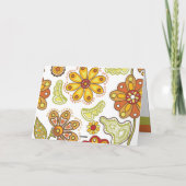 Retro Flower Oranje Green Happy Moederdag Kaart (Achterkant)