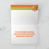 Retro Flower Oranje Green Happy Moederdag Kaart (Binnen)