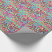 Retro Flower Pattern Boho Design Cadeaupapier (Hoek)